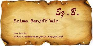 Szima Benjámin névjegykártya
