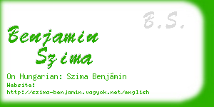 benjamin szima business card